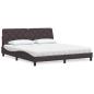 Preview: ARDEBO.de - Bett mit Matratze Dunkelbraun 180x200 cm Stoff