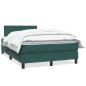 Preview: ARDEBO.de - Boxspringbett mit Matratze Dunkelgrün 120x220 cm Samt
