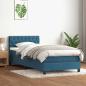 Preview: ARDEBO.de - Boxspringbett mit Matratze Dunkelblau 80x220 cm Samt