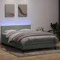 Preview: ARDEBO.de - Boxspringbett mit Matratze Hellgrau 140x210 cm Samt