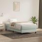 Preview: ARDEBO.de - Boxspringbett mit Matratze Hellgrau 80x220 cm Samt