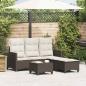 Preview: ARDEBO.de - 3-tlg. Garten-Sofagarnitur mit Kissen L-Form Braun Poly Rattan