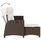 Preview: 3-tlg. Garten-Sofagarnitur mit Kissen L-Form Braun Poly Rattan