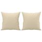 Preview: 3-tlg. Sofagarnitur mit Kissen Creme Stoff