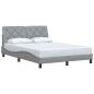 Preview: ARDEBO.de - Bettgestell ohne Matratze Hellgrau 140x190 cm Stoff