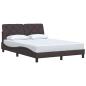 Preview: Bettgestell ohne Matratze Dunkelbraun 140x200 cm Stoff