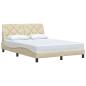 Preview: ARDEBO.de - Bettgestell ohne Matratze Creme 140x200 cm Stoff