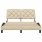 Preview: Bettgestell ohne Matratze Creme 140x200 cm Stoff