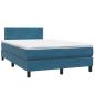 Preview: Boxspringbett mit Matratze Dunkelblau 120x210 cm Samt