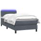 Preview: ARDEBO.de - Boxspringbett mit Matratze Dunkelgrau 90x220 cm Samt