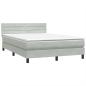 Preview: Boxspringbett mit Matratze Hellgrau 140x210 cm Samt