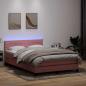 Preview: ARDEBO.de - Boxspringbett mit Matratze Rosa 140x210 cm Samt