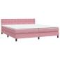 Preview: Boxspringbett mit Matratze Rosa 180x210 cm Samt