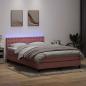 Preview: ARDEBO.de - Boxspringbett mit Matratze Rosa 140x220 cm Samt