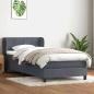 Preview: ARDEBO.de - Boxspringbett mit Matratze Dunkelgrau 80x210 cm Samt