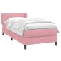 Preview: ARDEBO.de - Boxspringbett mit Matratze Rosa 90x220 cm Samt