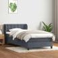 Preview: ARDEBO.de - Boxspringbett mit Matratze Dunkelgrau 90x210 cm Samt