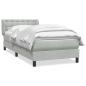 Preview: Boxspringbett mit Matratze Hellgrau 80x220 cm Samt