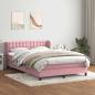 Preview: ARDEBO.de - Boxspringbett mit Matratze Rosa 140x220 cm Samt