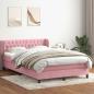 Preview: ARDEBO.de - Boxspringbett mit Matratze Rosa 140x220 cm Samt