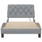 Preview: Bettgestell mit LED ohne Matratze Hellgrau 100x200 cm Stoff