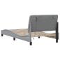 Preview: Bettgestell mit LED ohne Matratze Hellgrau 100x200 cm Stoff
