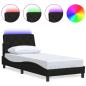 Preview: Bettgestell mit LED ohne Matratze Schwarz 90x190 cm Stoff