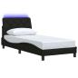 Preview: Bettgestell mit LED ohne Matratze Schwarz 90x190 cm Stoff