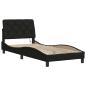 Preview: Bettgestell mit LED ohne Matratze Schwarz 90x190 cm Stoff