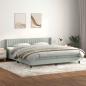 Preview: ARDEBO.de - Boxspringbett mit Matratze Hellgrau 180x220 cm Samt