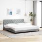 Preview: ARDEBO.de - Bettgestell ohne Matratze Hellgrau 200x200 cm Stoff