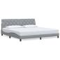 Preview: Bettgestell ohne Matratze Hellgrau 200x200 cm Stoff