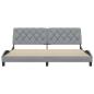 Preview: Bettgestell ohne Matratze Hellgrau 200x200 cm Stoff