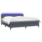Preview: ARDEBO.de - Boxspringbett mit Matratze Dunkelgrau 180x220 cm Samt