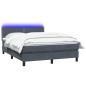 Preview: ARDEBO.de - Boxspringbett mit Matratze Dunkelgrau 140x210 cm Samt