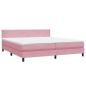 Preview: Boxspringbett mit Matratze Rosa 180x210 cm Samt