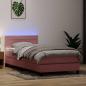 Preview: ARDEBO.de - Boxspringbett mit Matratze Rosa 90x210 cm Samt
