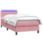 Preview: Boxspringbett mit Matratze Rosa 90x210 cm Samt