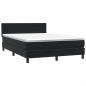 Preview: Boxspringbett mit Matratze Schwarz 140x210 cm Samt