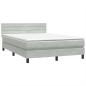 Preview: Boxspringbett mit Matratze Hellgrau 160x220 cm Samt
