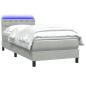 Preview: Boxspringbett mit Matratze Hellgrau 90x210 cm Samt