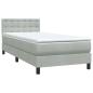 Preview: Boxspringbett mit Matratze Hellgrau 90x210 cm Samt