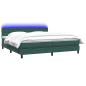 Preview: ARDEBO.de - Boxspringbett mit Matratze Dunkelgrün 180x220 cm Samt