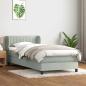 Preview: ARDEBO.de - Boxspringbett mit Matratze Hellgrau 90x210 cm Samt