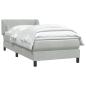 Preview: Boxspringbett mit Matratze Hellgrau 90x210 cm Samt