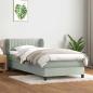 Preview: ARDEBO.de - Boxspringbett mit Matratze Hellgrau 90x220 cm Samt