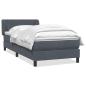 Preview: ARDEBO.de - Boxspringbett mit Matratze Dunkelgrau 80x220 cm Samt