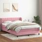 Preview: ARDEBO.de - Boxspringbett mit Matratze Rosa 140x210 cm Samt