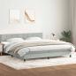 Preview: ARDEBO.de - Boxspringbett mit Matratze Hellgrau 180x220 cm Samt