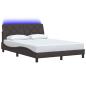 Preview: Bettgestell mit LED ohne Matratze Dunkelbraun 120x200 cm Stoff